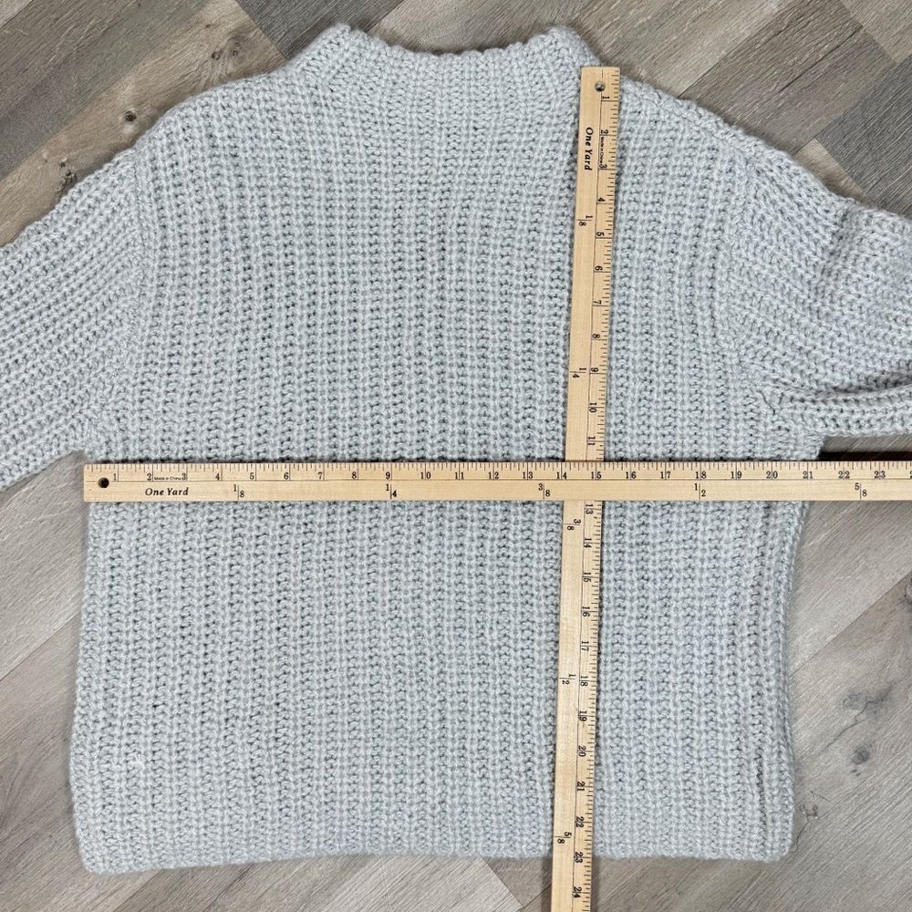 Ann‎ Taylor Metallic Shimmer Mock Neck Chunky Sweater Grey Medium - Picture 13 of 14